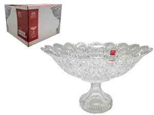 BOWL EM VIDRO COM PÉ 30X20CM